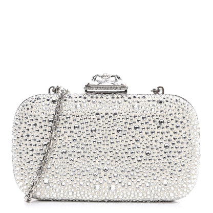Alexander McQueen Crystal Spider Box Chain Clutch Silver 1 of 9