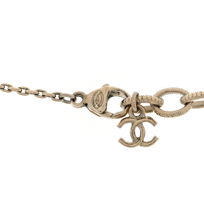 Chanel Crystal CC Square Necklace Gold 4 of 4