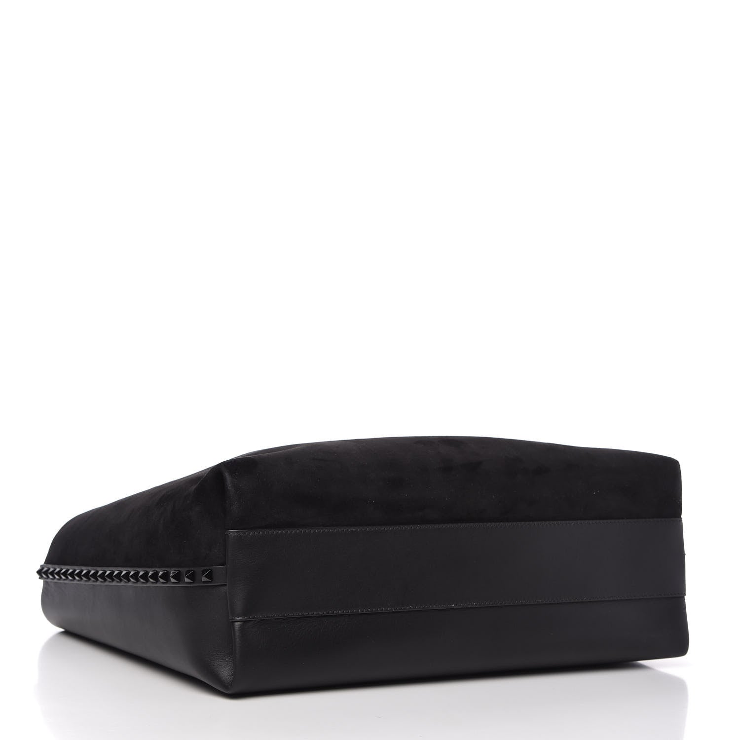 Valentino Garavani Suede Calfskin Rockstud Tote Black 4 of 9