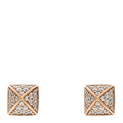 Hermes 18K Rose Gold Diamond Clou d'H Stud Earrings 1 of 5