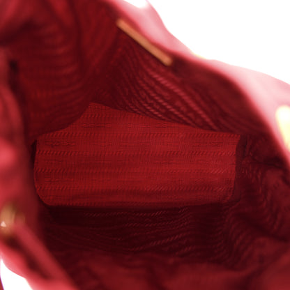 Prada Saffiano Tessuto Nylon Mini Bucket Crossbody Bag Fuoco 5 of 14