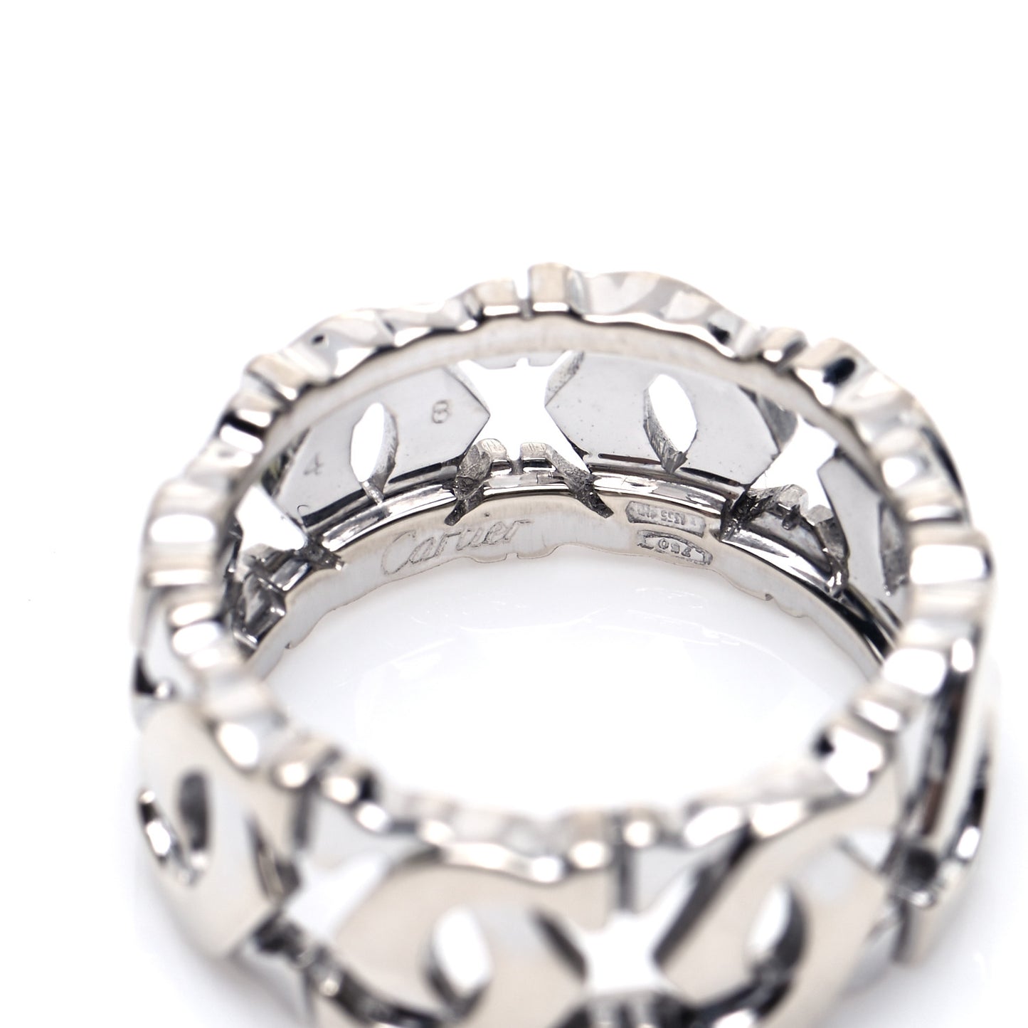 18K White Gold Entrelaces Ring 48 4.5