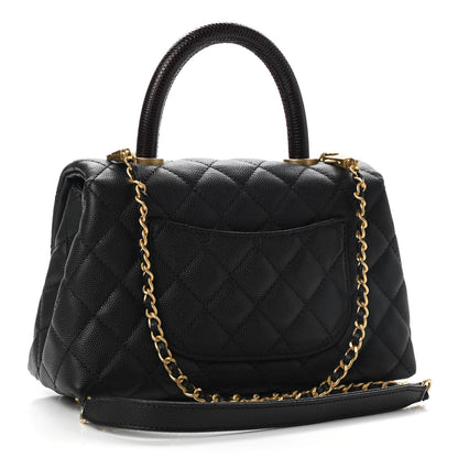 Chanel Caviar Lizard Embossed Quilted Mini Coco Handle Flap Black 2 of 9