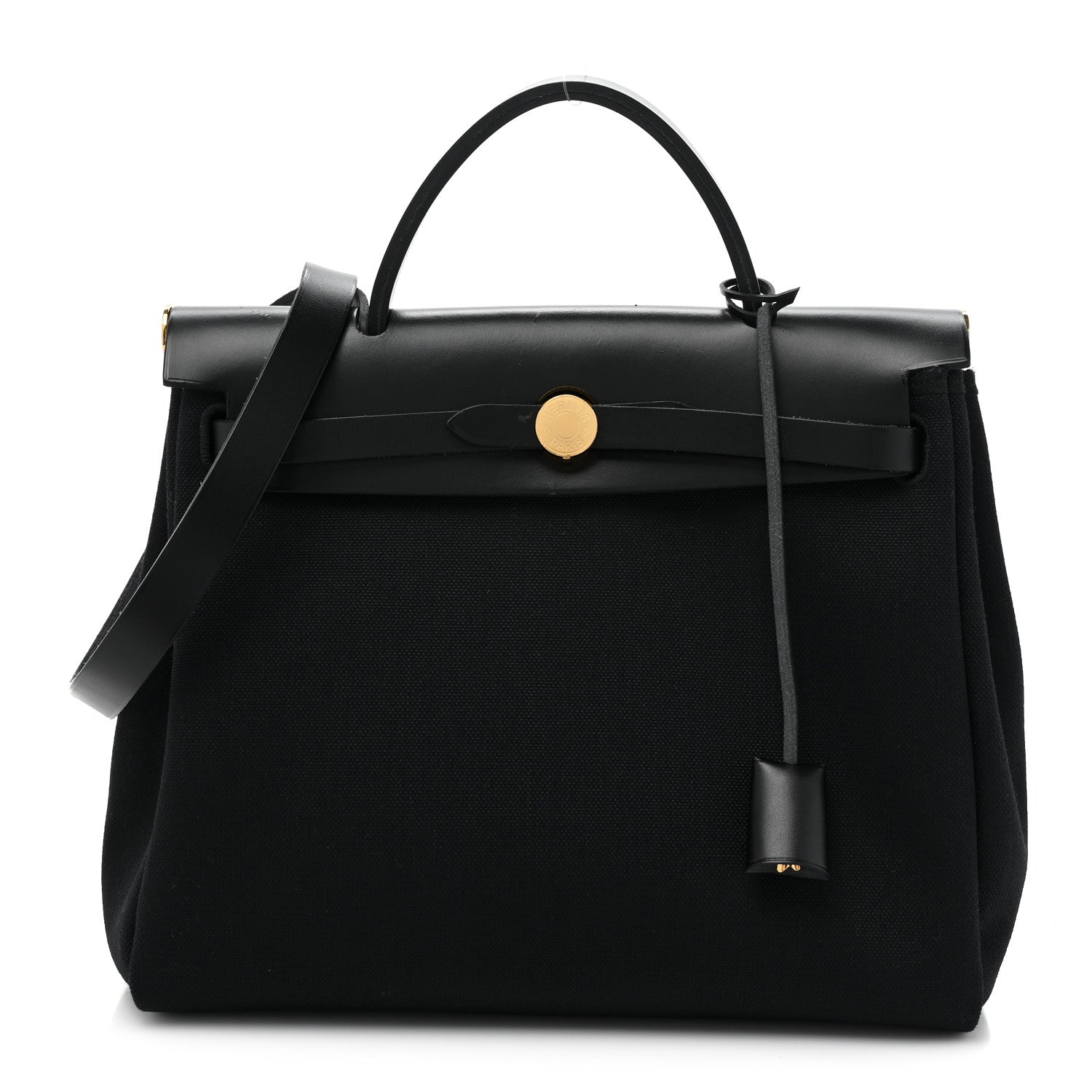 Hermes Military Toile Vache Hunter Herbag Zip PM 31 Black 1 of 10