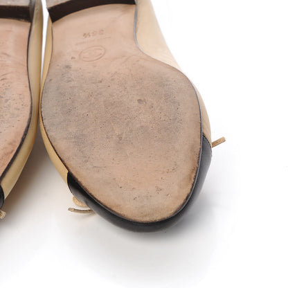 Chanel Lambskin Cap Toe Ballerina Flats 36.5 Beige Black 20 of 22