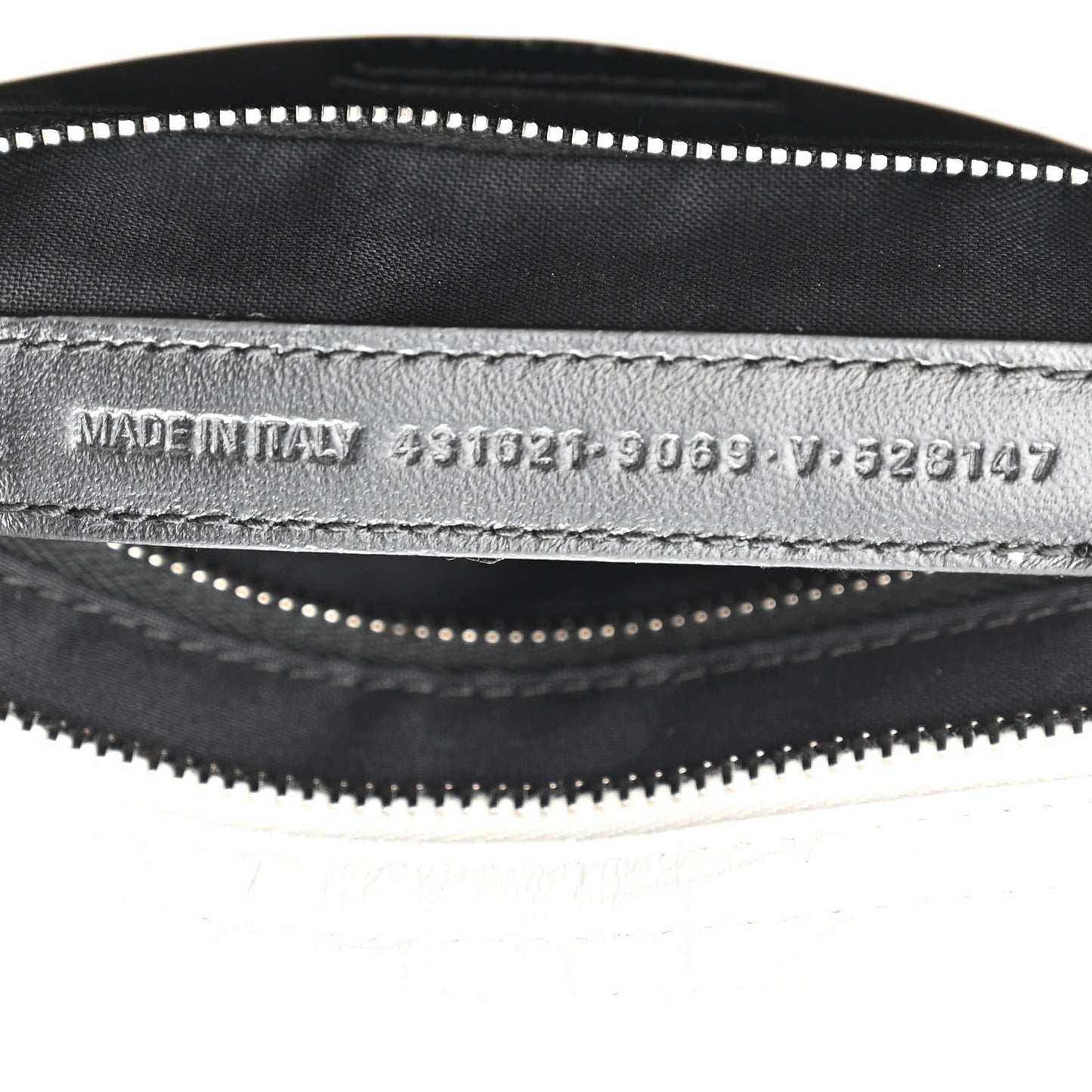 Matte Supple Lambskin Crocodile Embossed Classic Silver Hardware S City White