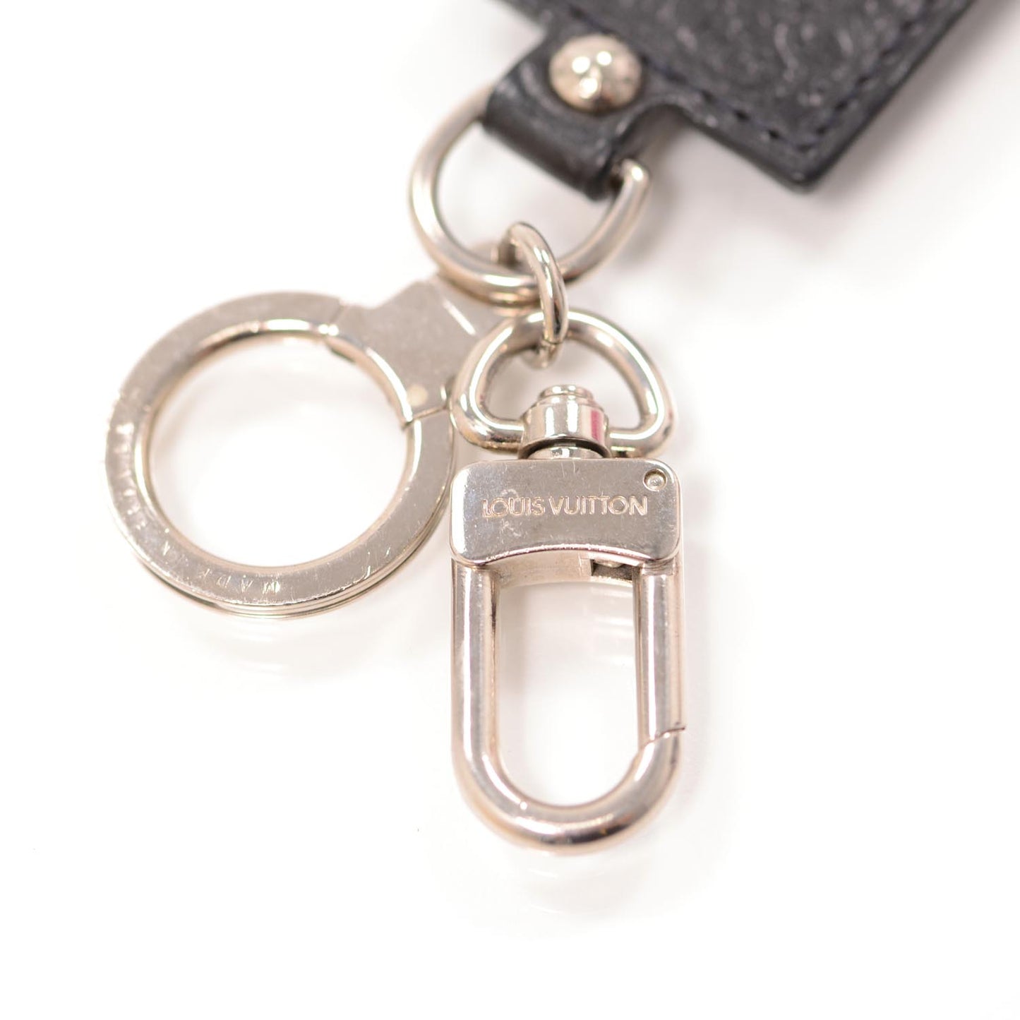 Leather Porte Clefs Fortune Key Chain Black