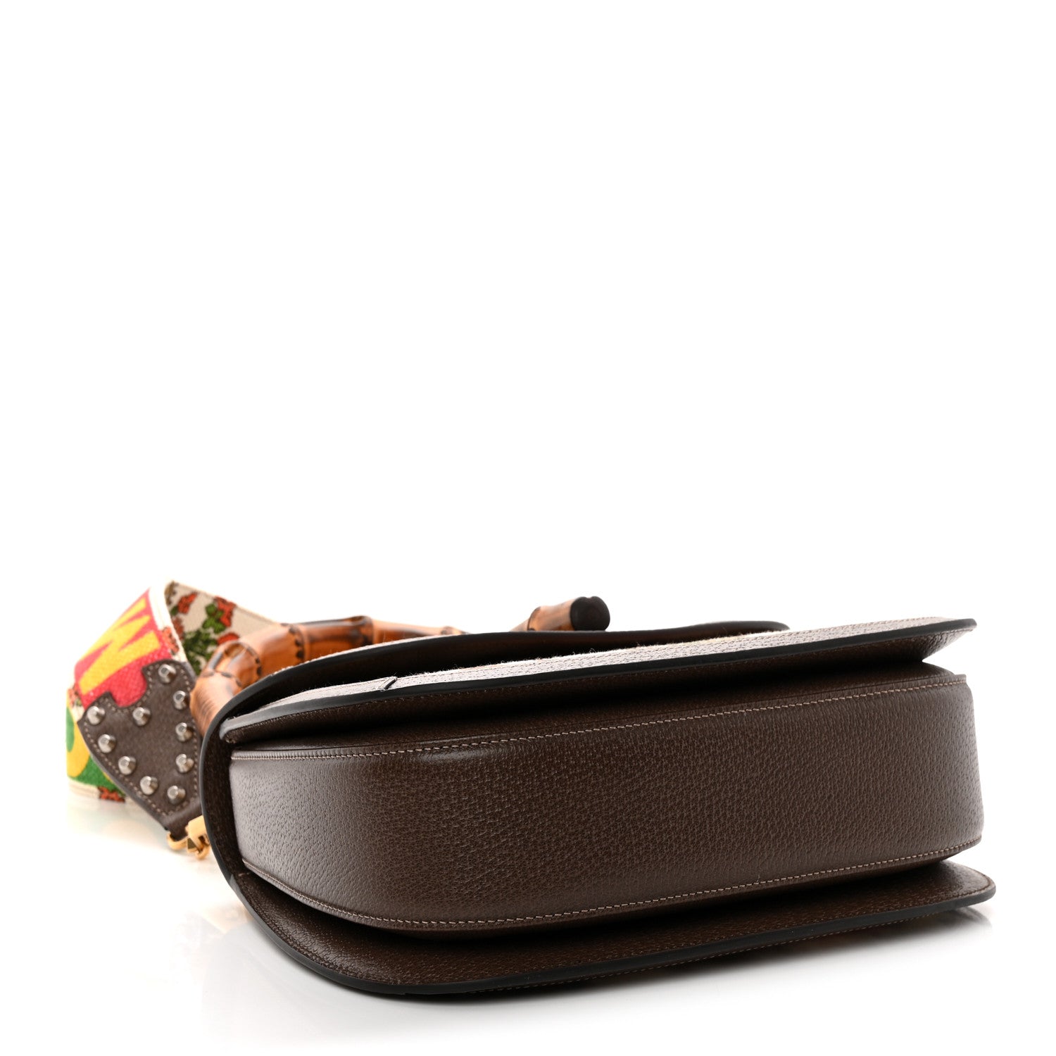 Gucci Canvas Calfskin 100 Centennial Music Medium Bamboo 1947 Top Handle Bag Multicolor 5 of 11