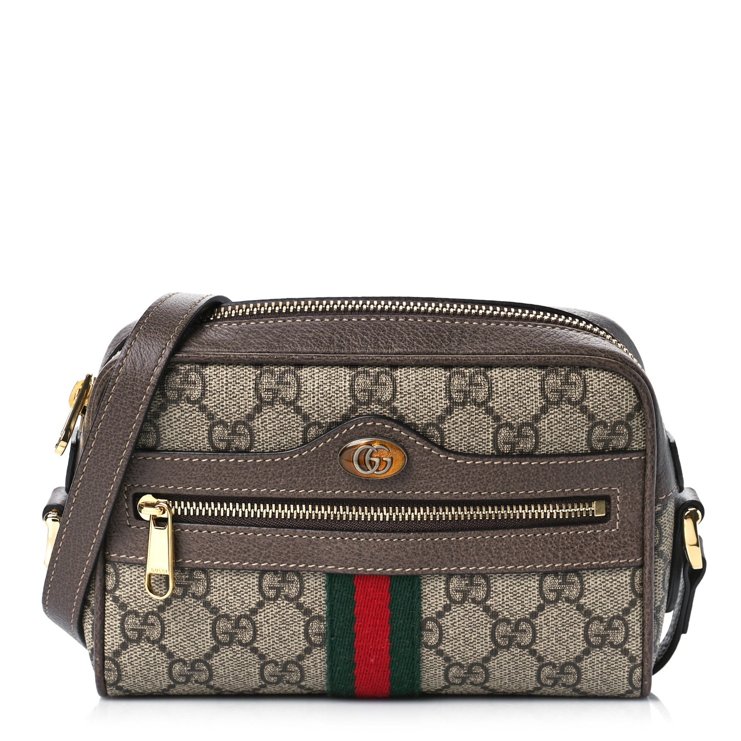 GG Supreme Monogram Web Mini Ophidia Shoulder Bag Brown