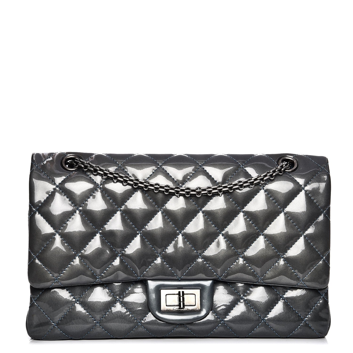Chanel Patent Quilted 2.55 Reissue 227 Flap Blue Fonce 1 of 21