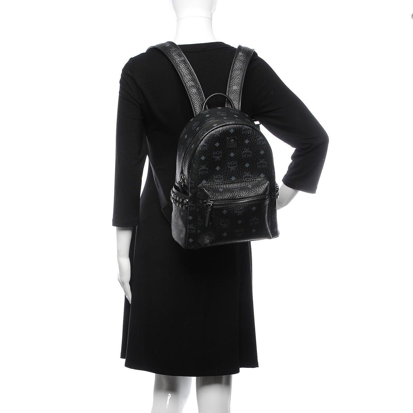 Visetos Small Side Stud Backpack Black
