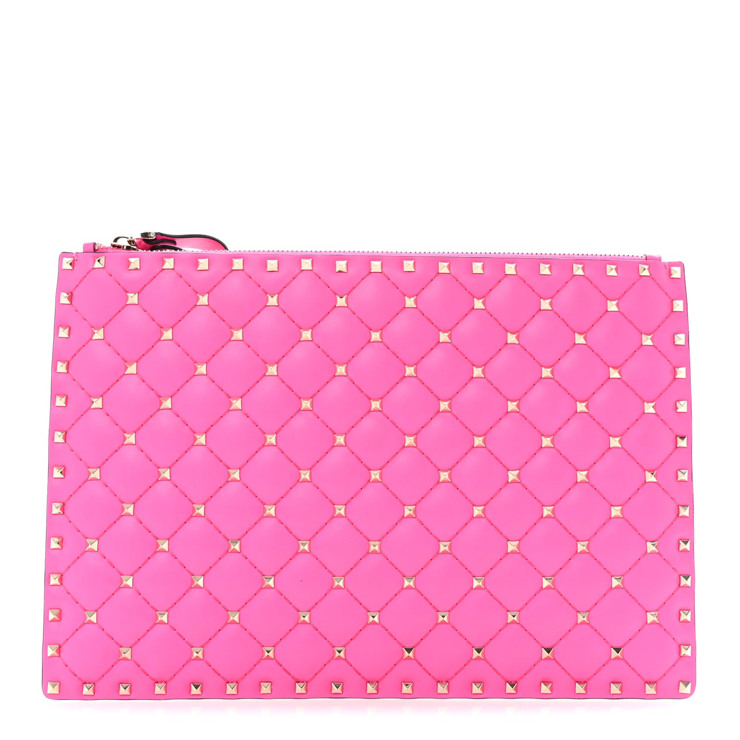 Vitello Rockstud Spike It Zip Pouch Azalea