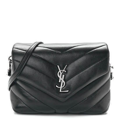Saint Laurent Calfskin Y Quilted Monogram Toy Loulou Crossbody Bag Black 1 of 12