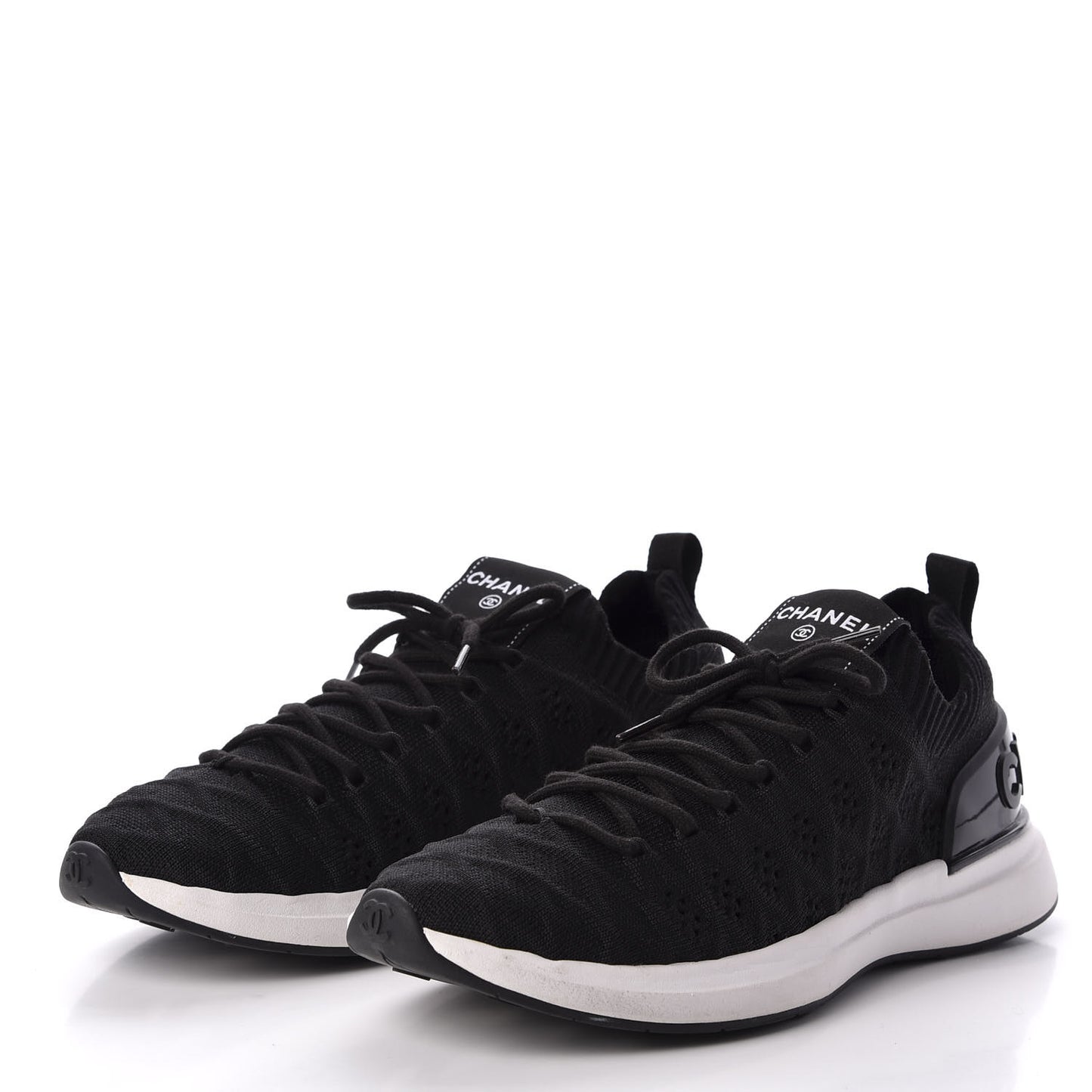 Fabric Logo Sneakers 38 Black
