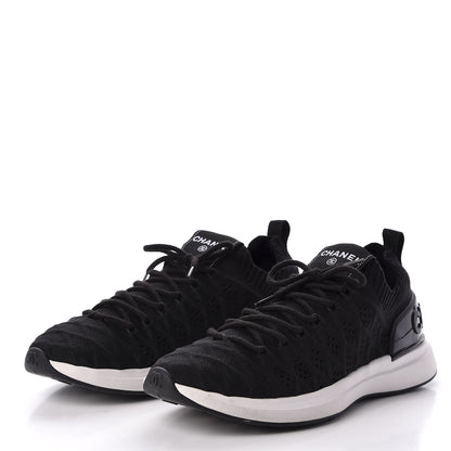 Chanel Fabric Logo Sneakers 38 Black 3 of 12