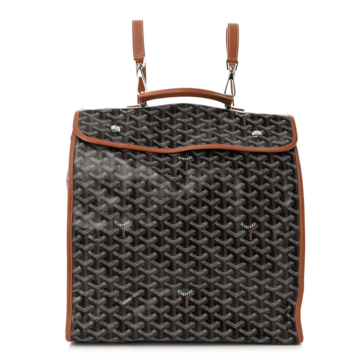Goyardine Saint Leger Soft Briefcase Backpack Black Gold
