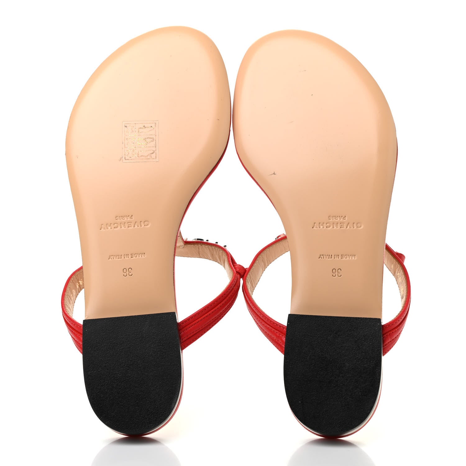 Givenchy Calfksin Elba Thong Sandals 36 Red 5 of 8