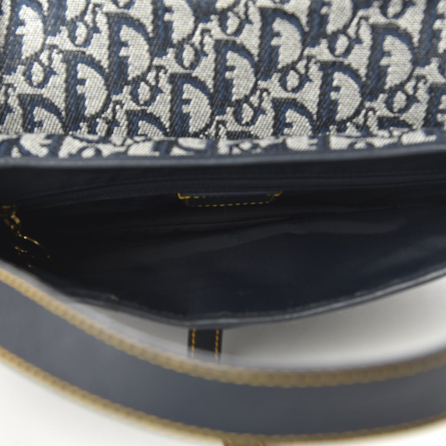 Monogram Double Saddle Bag Navy Blue