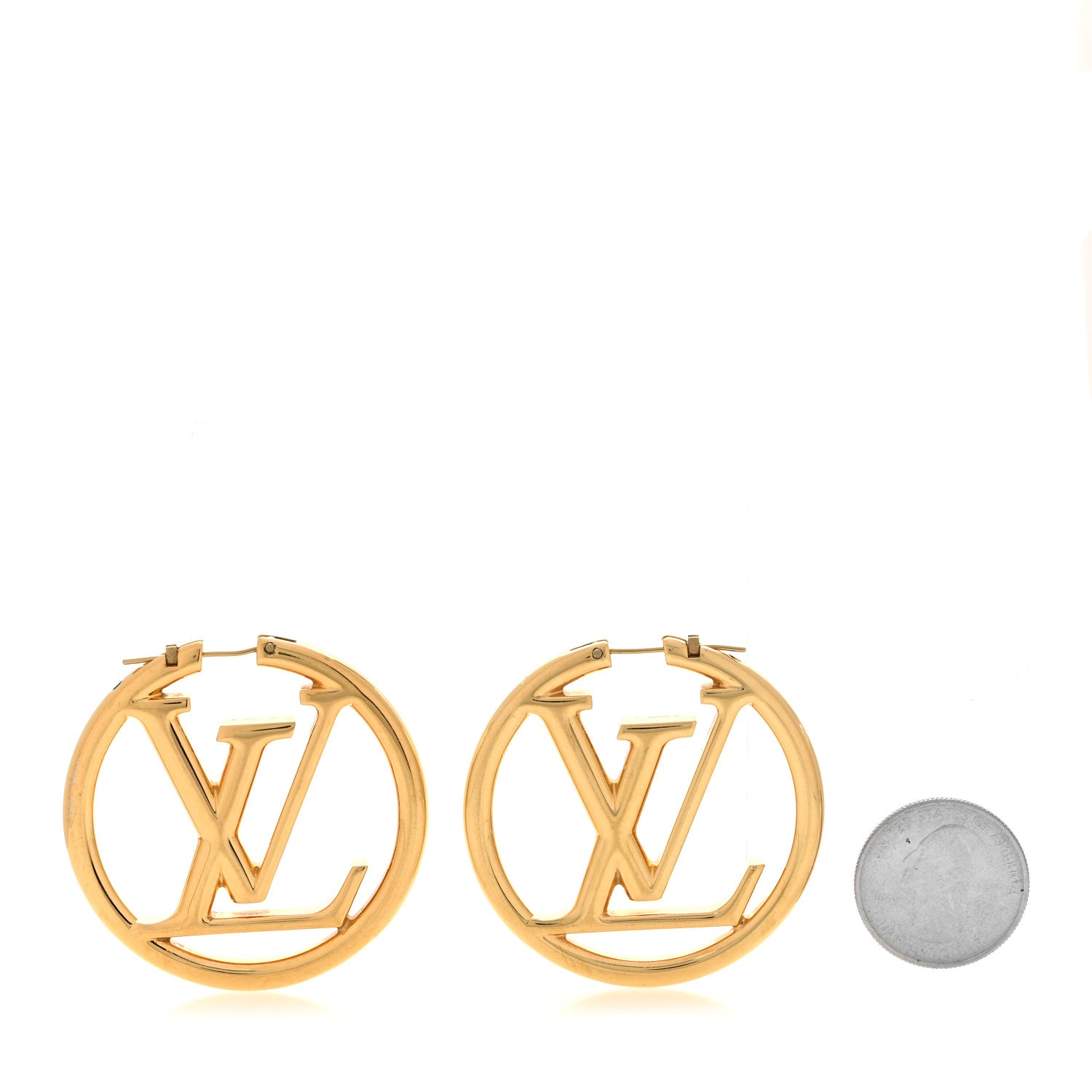 Louis Vuitton Metal Louise Hoop Earrings Gold 2 of 6
