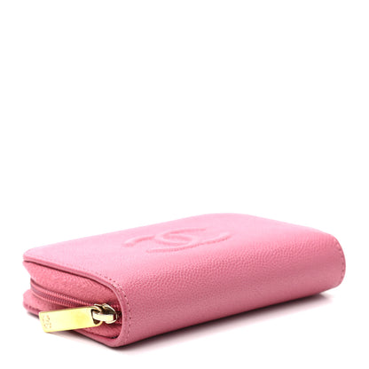 Chanel Caviar Timeless CC Zip Around Coin Purse Pink 3 of 7