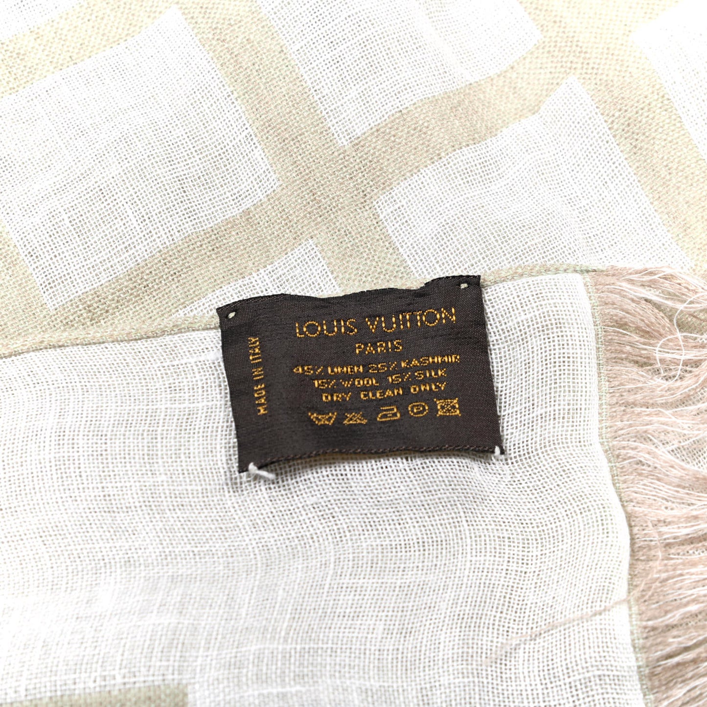 Monogram Linen Scarf Beige