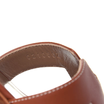 Hermes Box Calfskin Oran Sandals 37.5 Gold 10 of 11