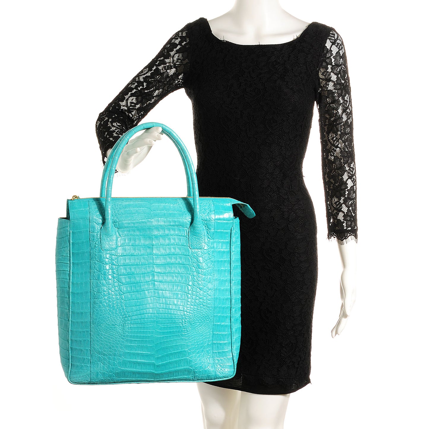 Crocodile Tote Turquoise