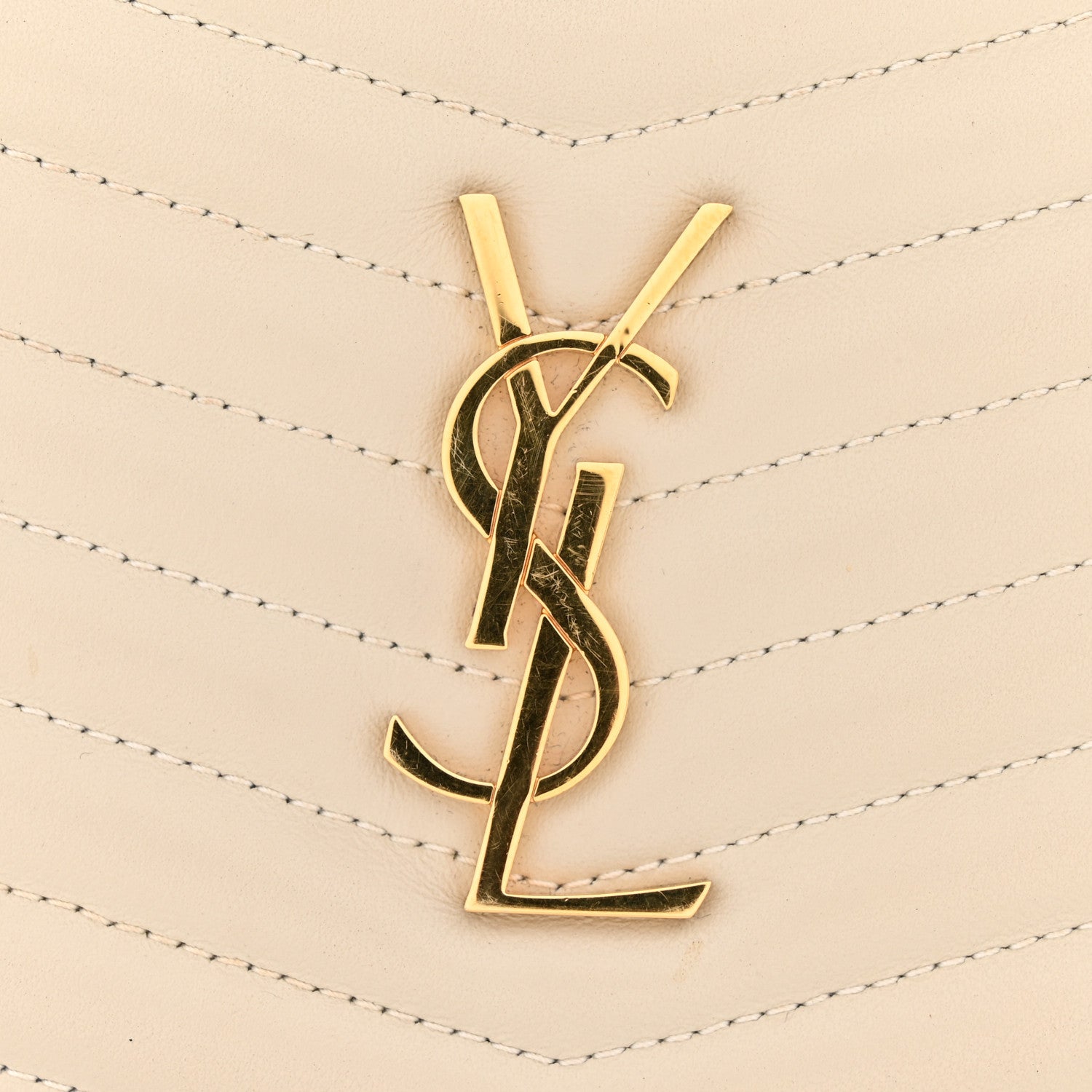Saint Laurent Calfskin Matelasse Monogram Mini Lou Camera Bag Crema Soft 12 of 14