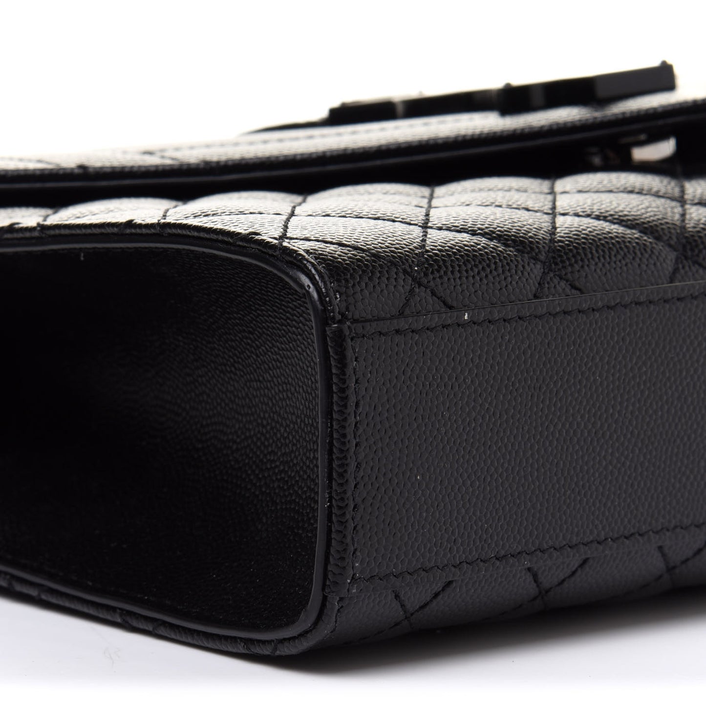 Grain De Poudre Textured Mixed Matelasse Triquilt Medium Monogram Satchel Black