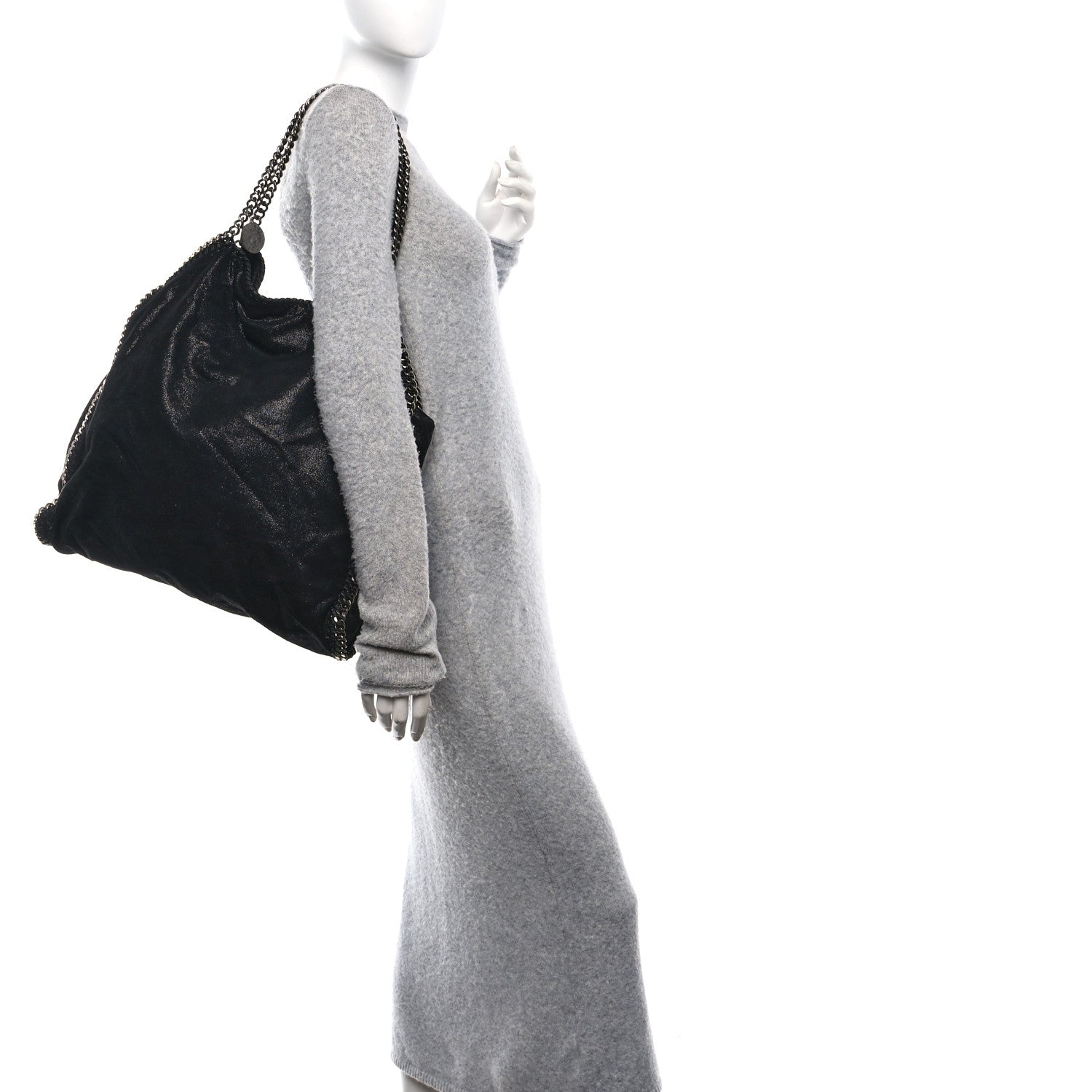 Stella McCartney Metallic Shaggy Deer Falabella Tote Black 2 of 10