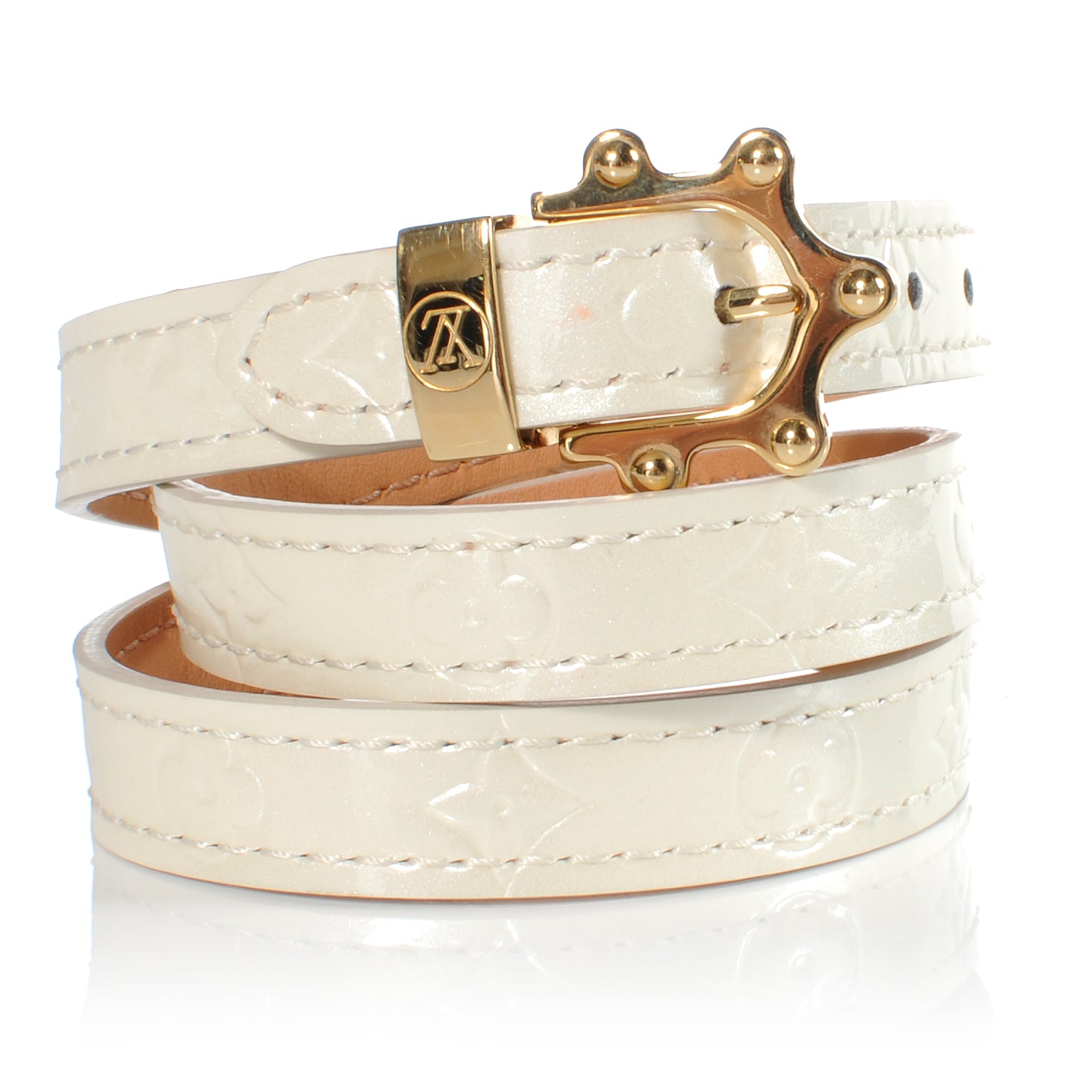 Louis Vuitton Vernis Triple Tour Coil Bracelet Perle 1 of 8
