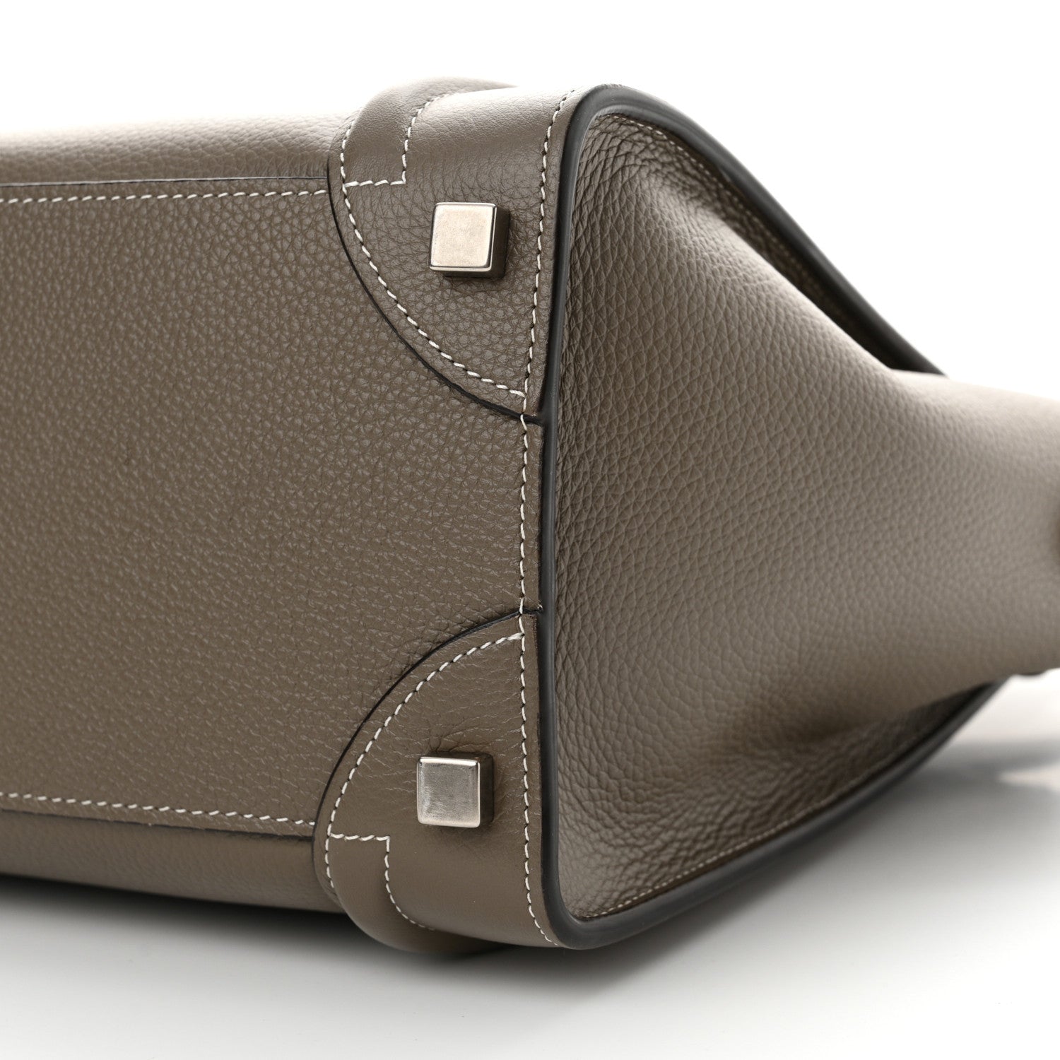 Celine Drummed Calfskin Micro Luggage Souris 9 of 10