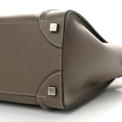 Celine Drummed Calfskin Micro Luggage Souris 9 of 10