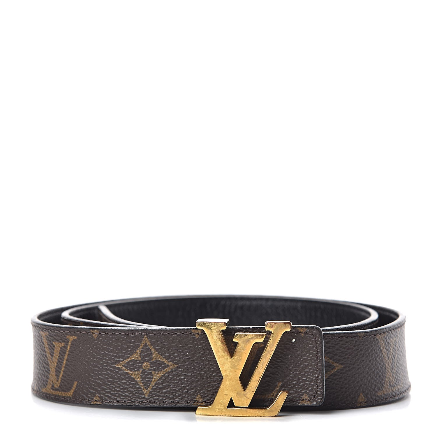 Louis Vuitton Calfskin Monogram 30mm LV Initiales Reversible Belt 85 34 Black 1 of 6