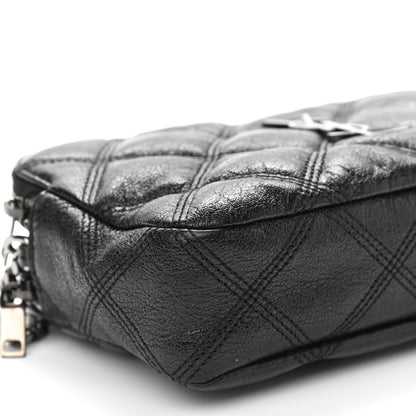 Saint Laurent Grained Lambskin Quilted Mini Becky Double Zip Bag Black 8 of 9