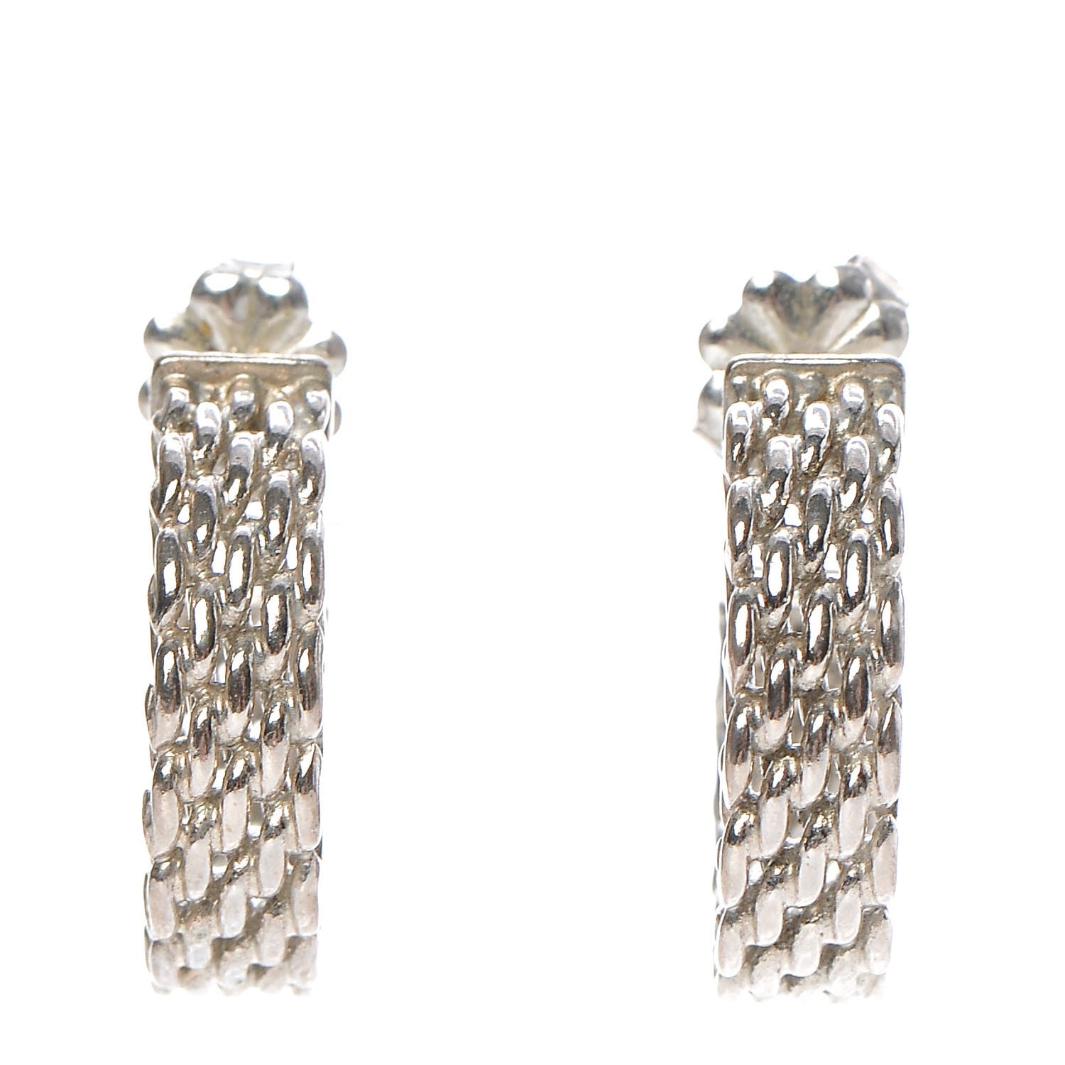 Tiffany Sterling Silver Wide Somerset Hoop Earrings 1 of 6