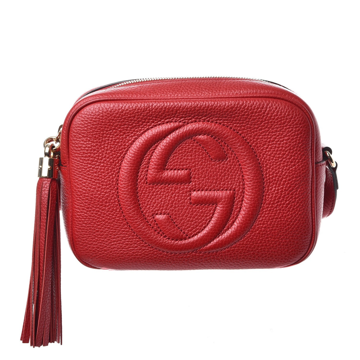 Gucci Pebbled Calfskin Small Soho Disco Bag Tabasco Red 1 of 9