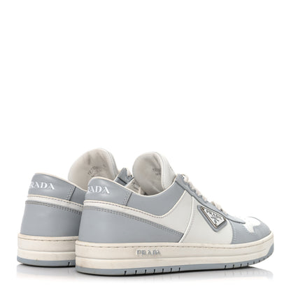 Prada Vitello Sport Spazzolato Rois Triangle Logo Womens Downtown Low Top 30mm Sneakers 40 White Fiordaliso 5 of 9