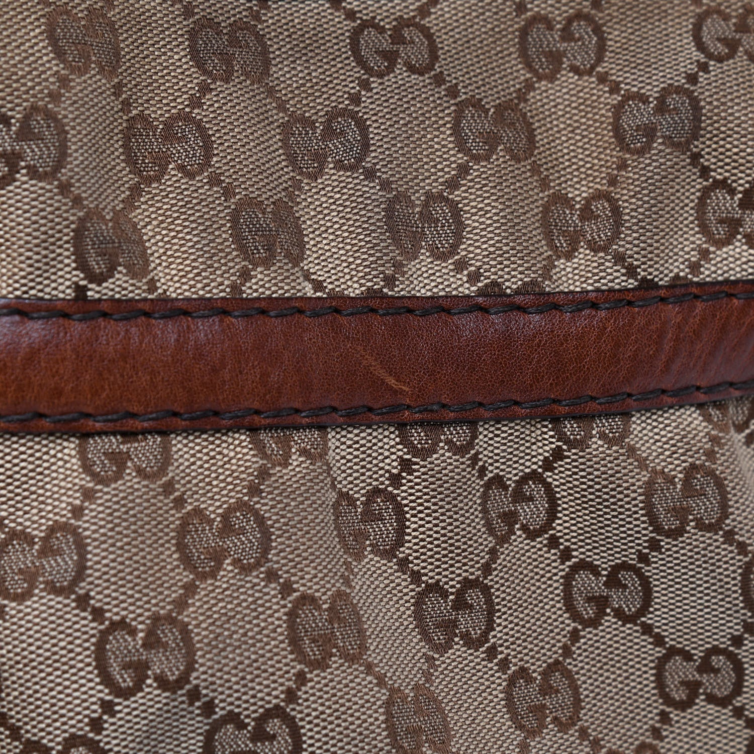 Gucci Monogram Medium Jockey Tote Dark Brown 11 of 14