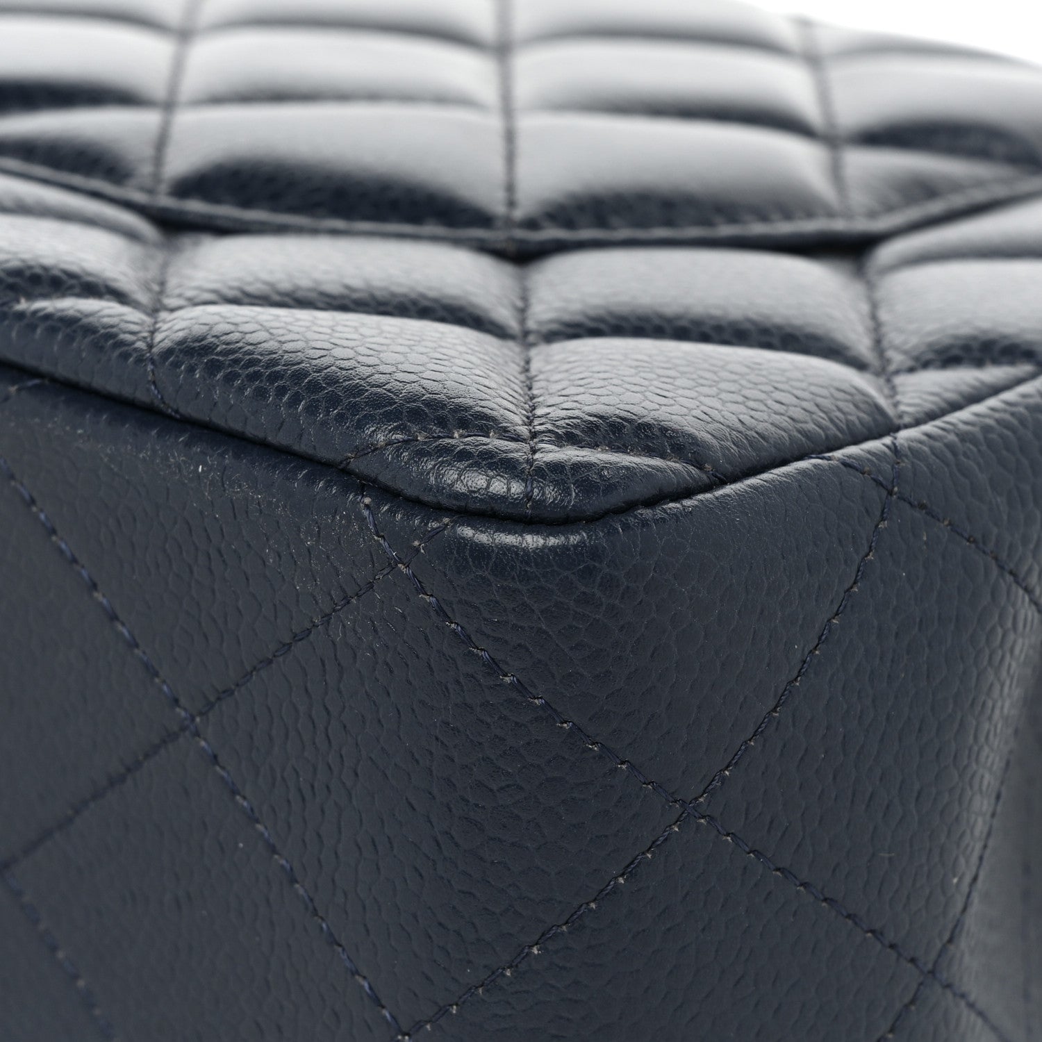 Chanel Caviar Quilted Jumbo Double Flap Navy Blue 19 of 21