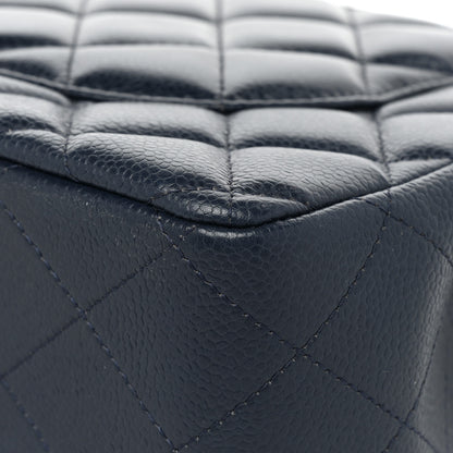Chanel Caviar Quilted Jumbo Double Flap Navy Blue 19 of 21