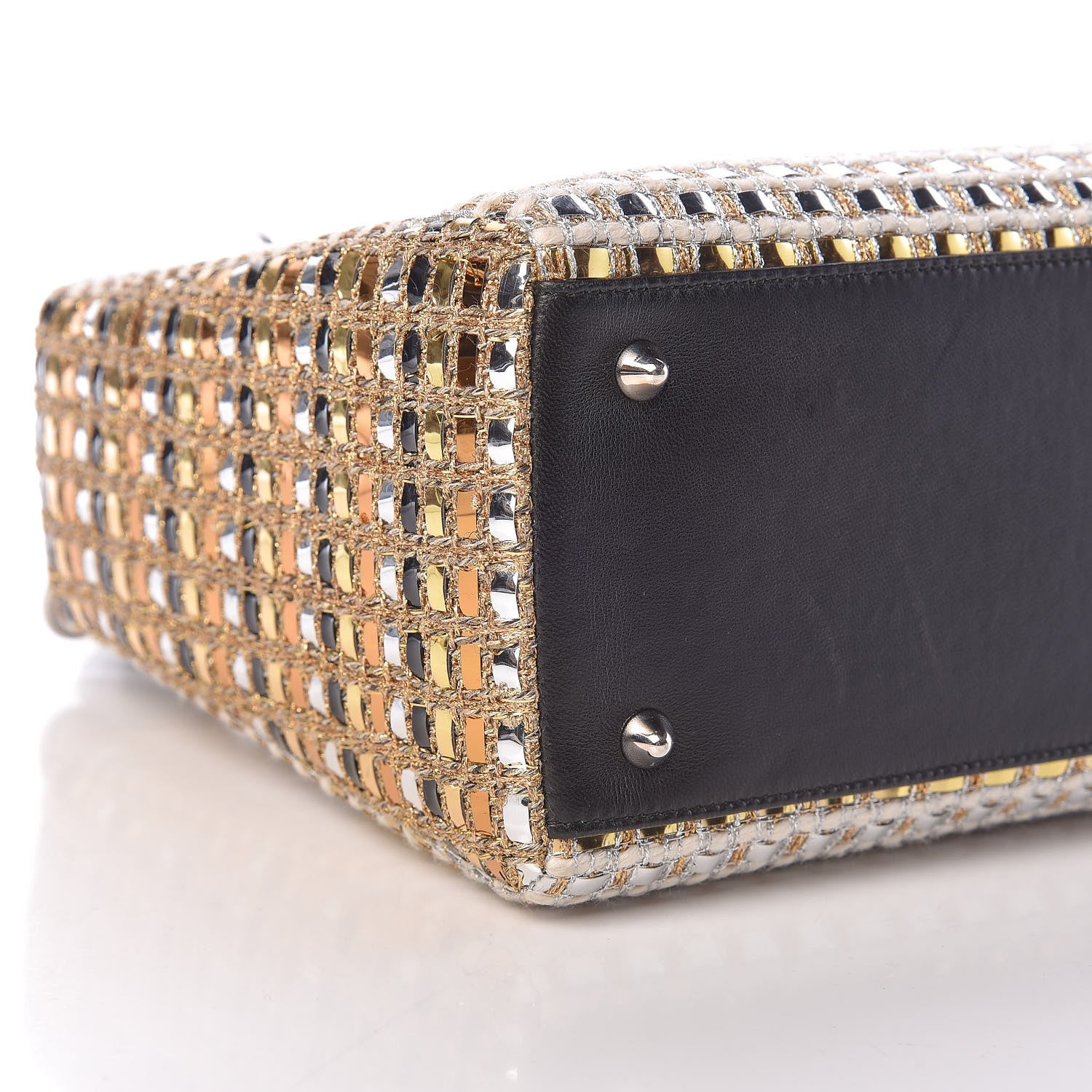 Christian Dior Metallic Tweed Medium Lady Dior Silver Gold 8 of 10