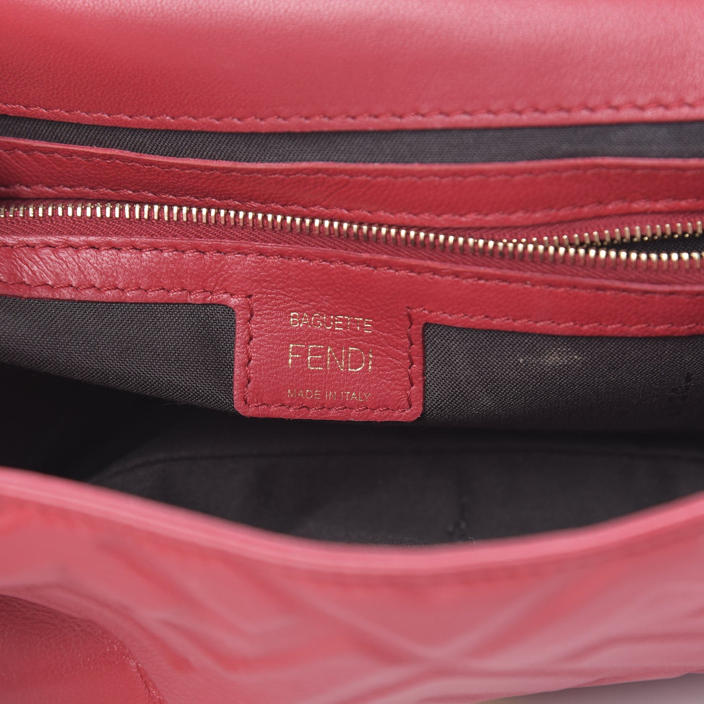 Nappa FF 1974 Embossed Baguette Fragola
