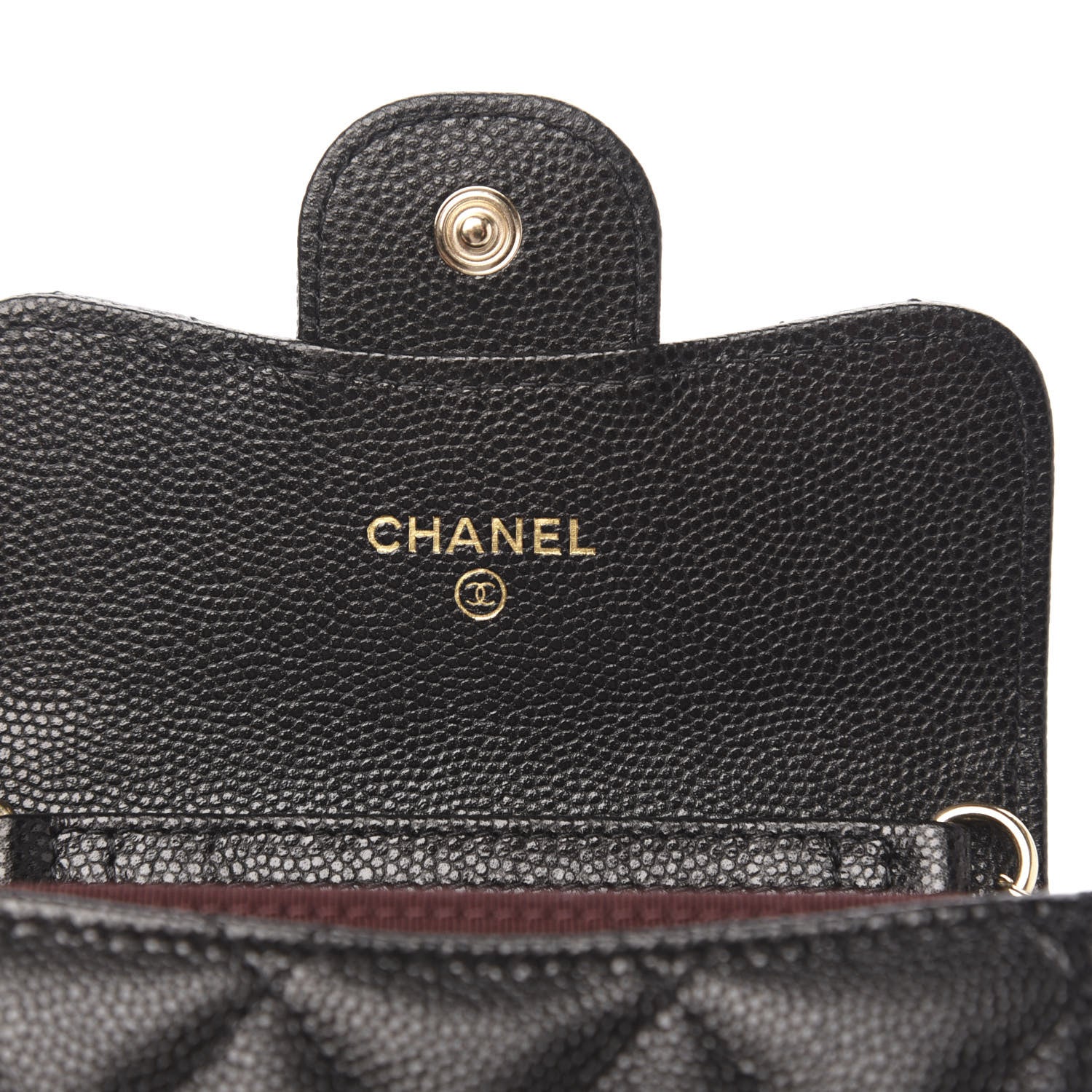 Chanel Caviar Quilted Flap Card Holder On Chain Black 6 of 11