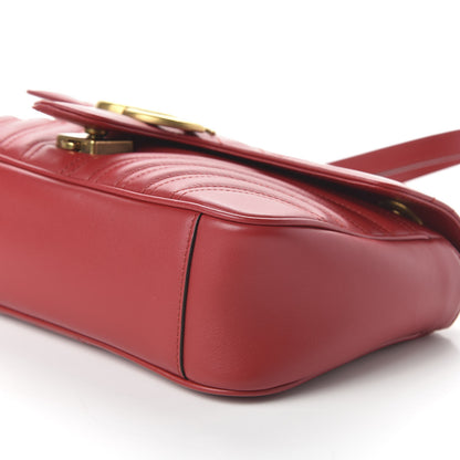 Gucci Calfskin Matelasse Small GG Marmont Shoulder Bag Hibiscus Red 7 of 10