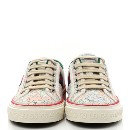 Gucci X LIBERTY OF LONDON Canvas Web Tracy Print Womens 1977 Tennis Sneakers 36 Mint Peach Mystic White 2 of 9