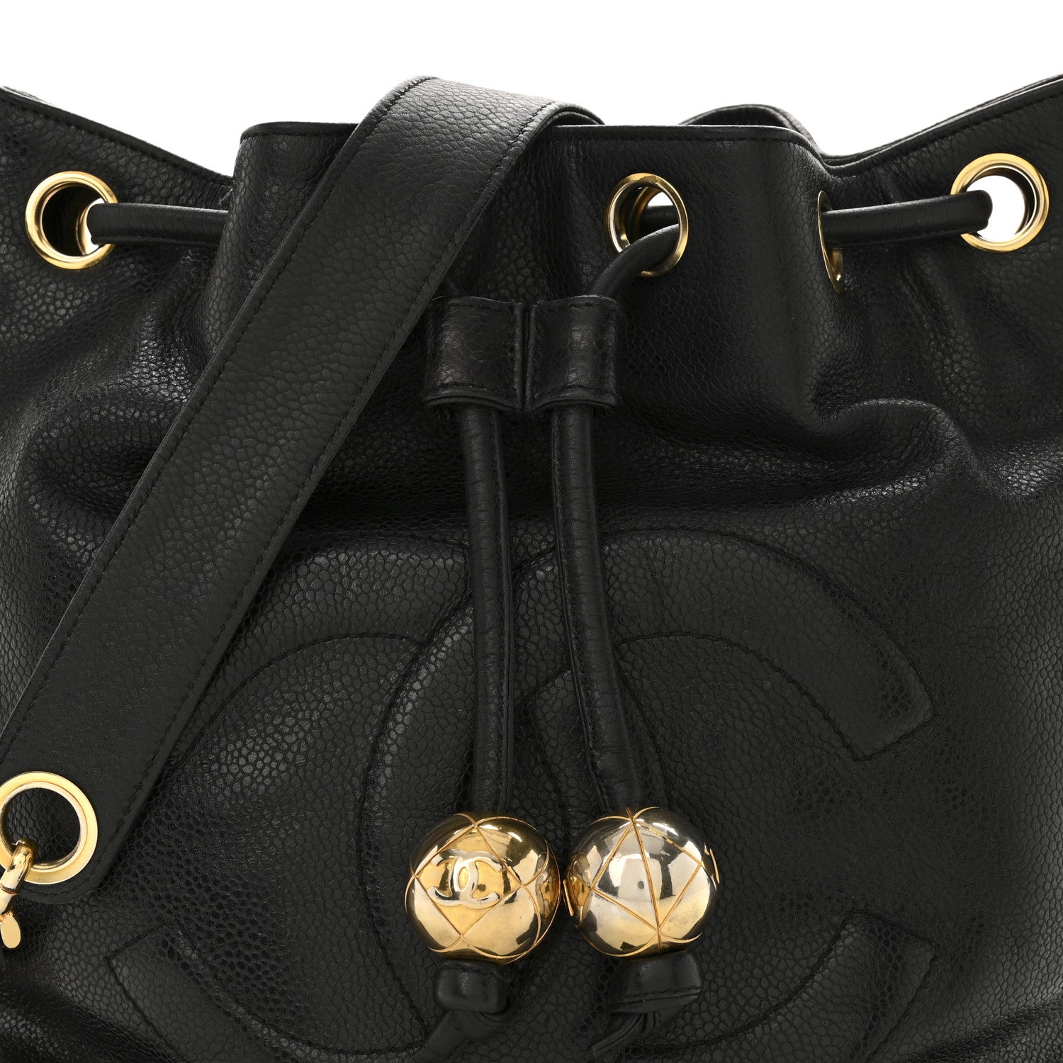 Chanel Caviar CC Chain Mini Drawstring Bag Black 10 of 13