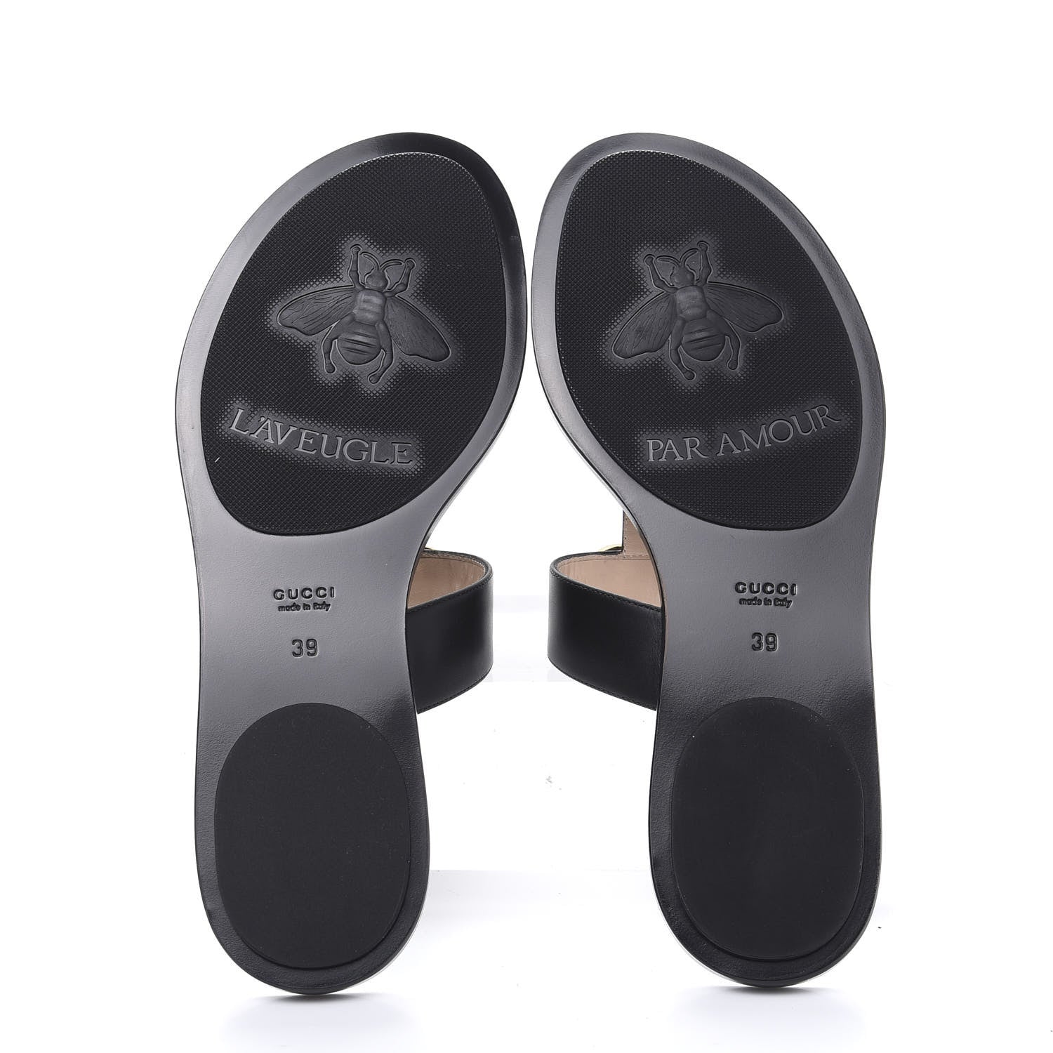 Gucci Calfskin GG Marmont Thong Sandals 39 Black 5 of 7