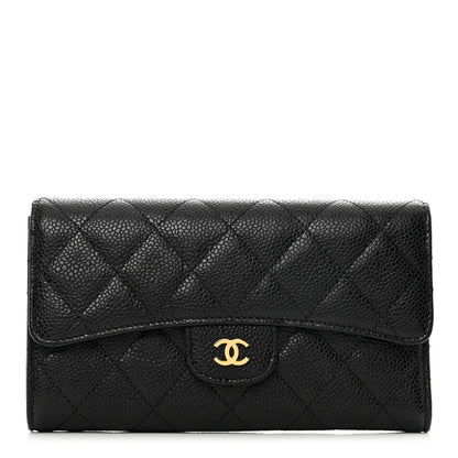 Chanel Caviar Quilted Large Flap Wallet Black 1 of 9