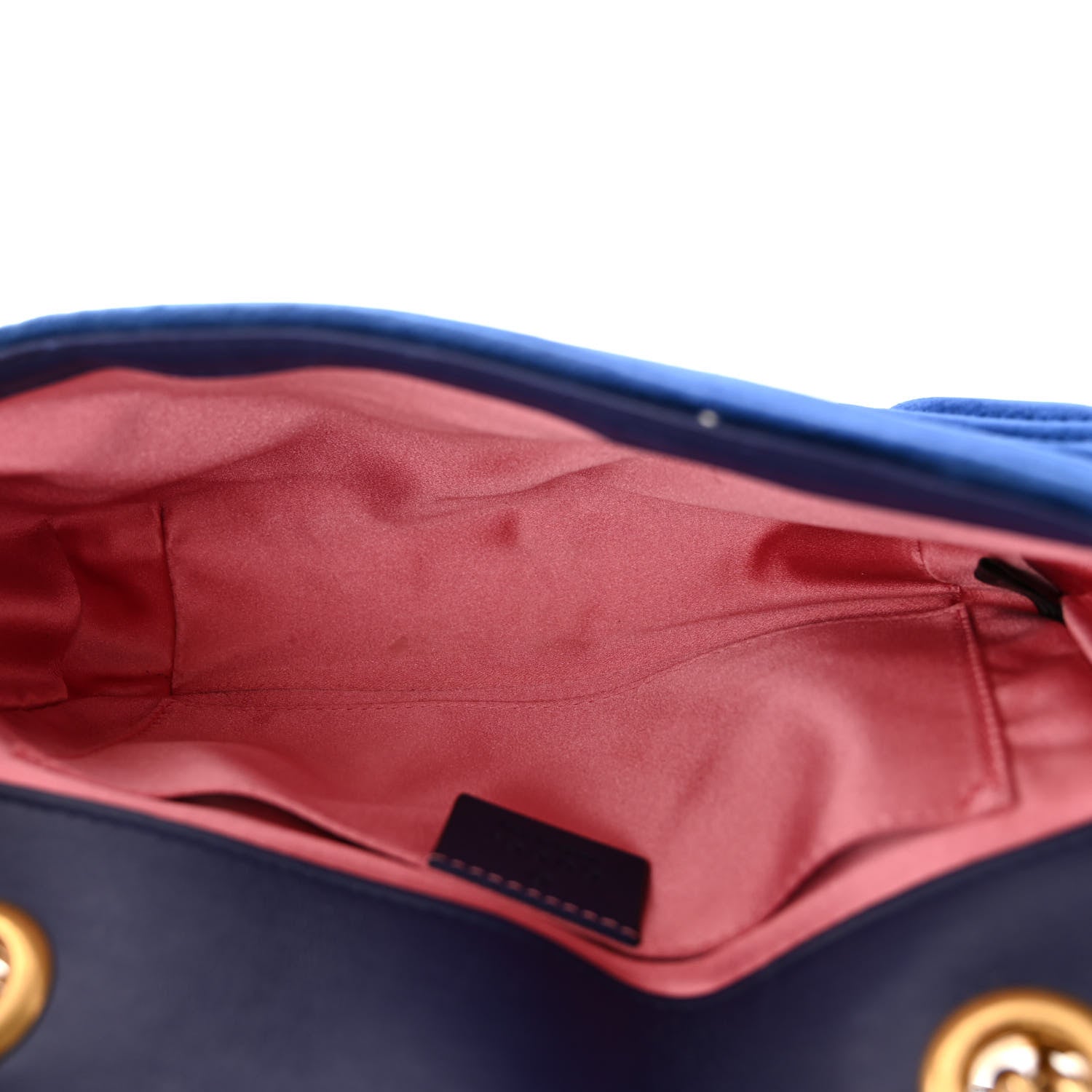 Gucci Velvet Matelasse Mini GG Marmont Shoulder Bag Cobalt Blue 5 of 10